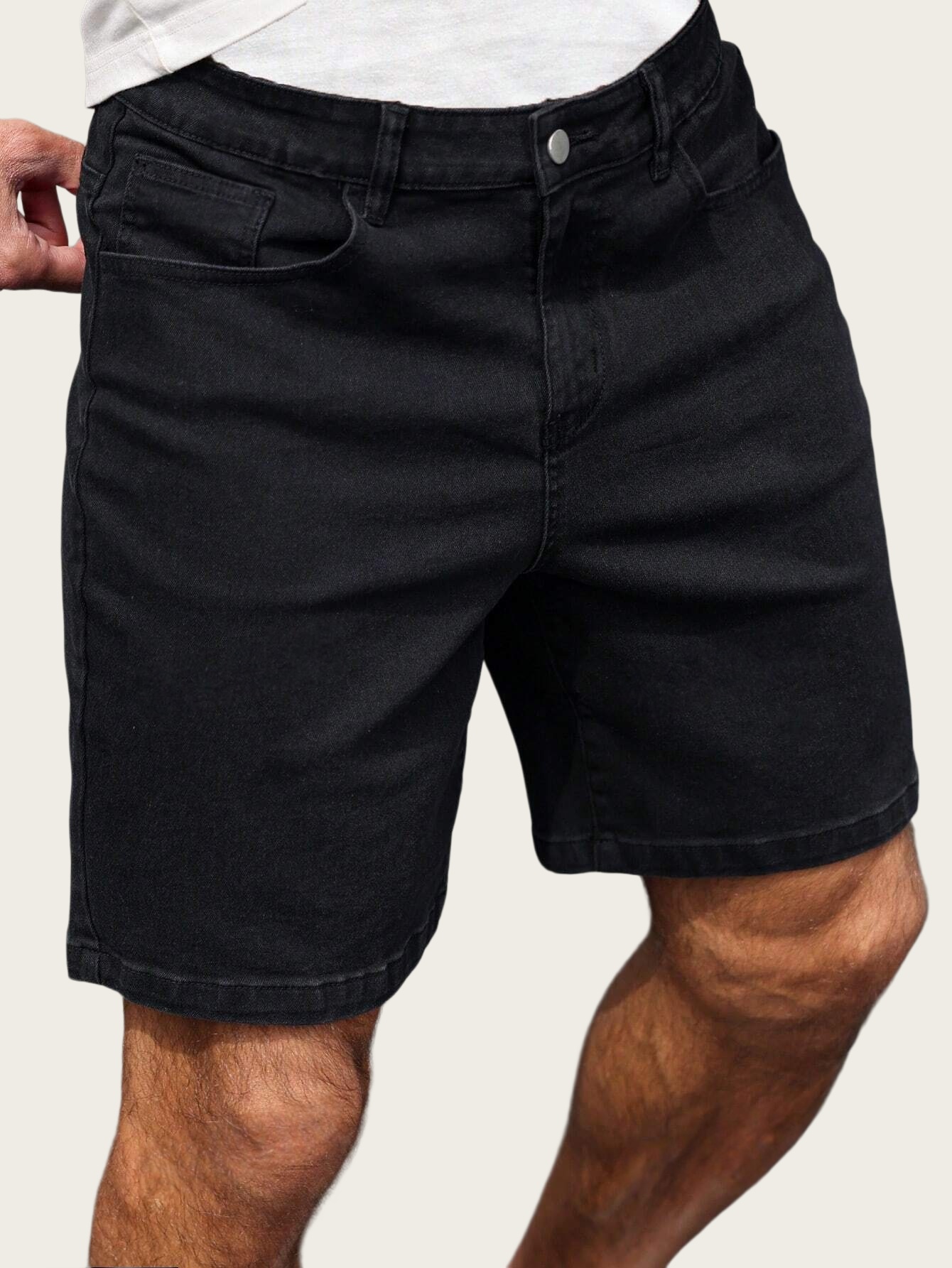 Levis Jeans 501 - Bermudas Jeans Slim Pretas para Homens,