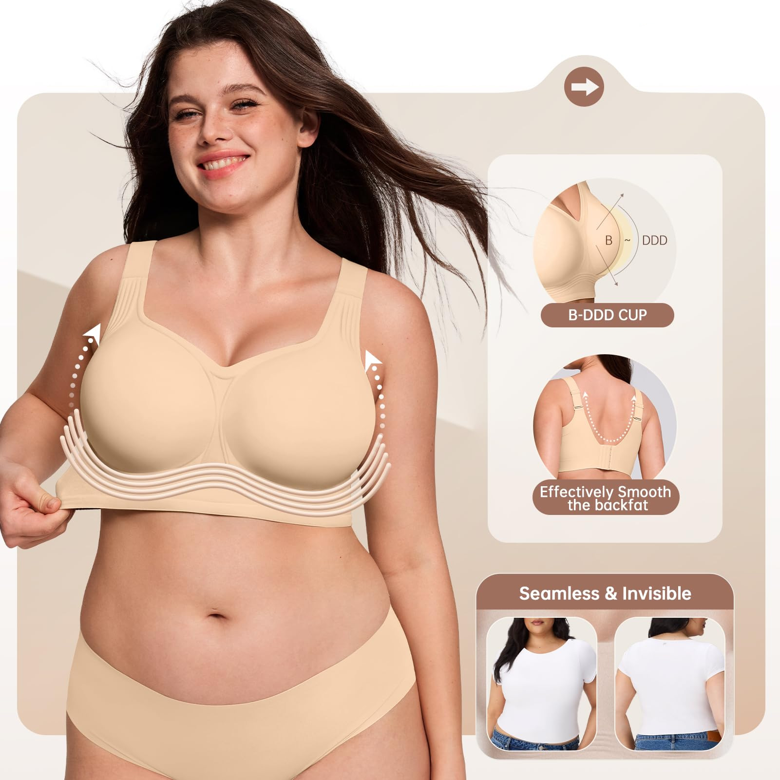 Sutiã Sem Fio Plus Size para M - Minimizer Bra Women avaliação e preço